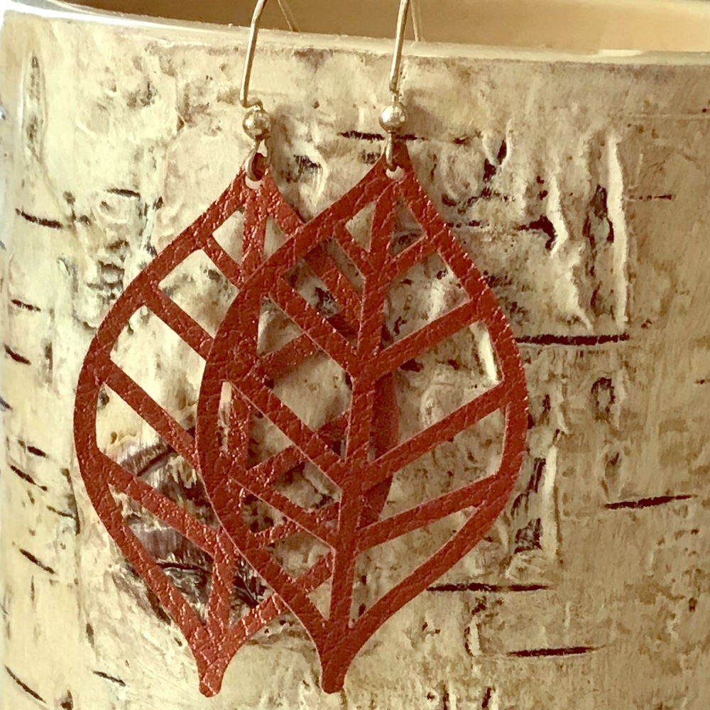 Delicate Faux Leather Earrings